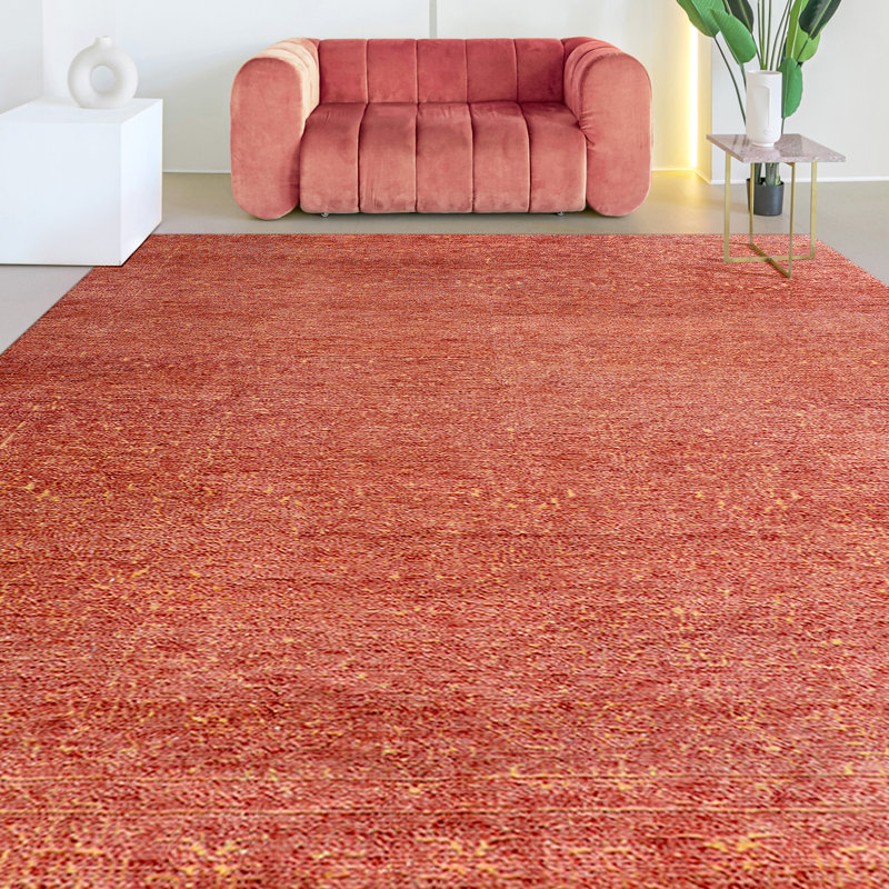 Wool Area Rug in Gold, Rectangle 8' x 10'