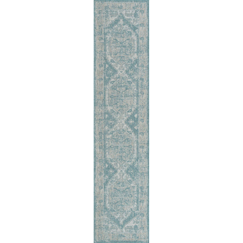 Oriental Indoor / Outdoor Rug, Runner 2'7" x 12'