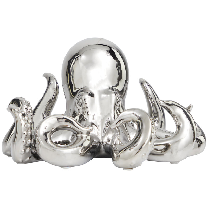 Sculpture de pieuvre Grendon, H 6,6 po x l 11,7 po x P 10,8 po, Argent