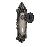 Victorian Plate with Decorative Keyhole and Crystal Black Door Knob