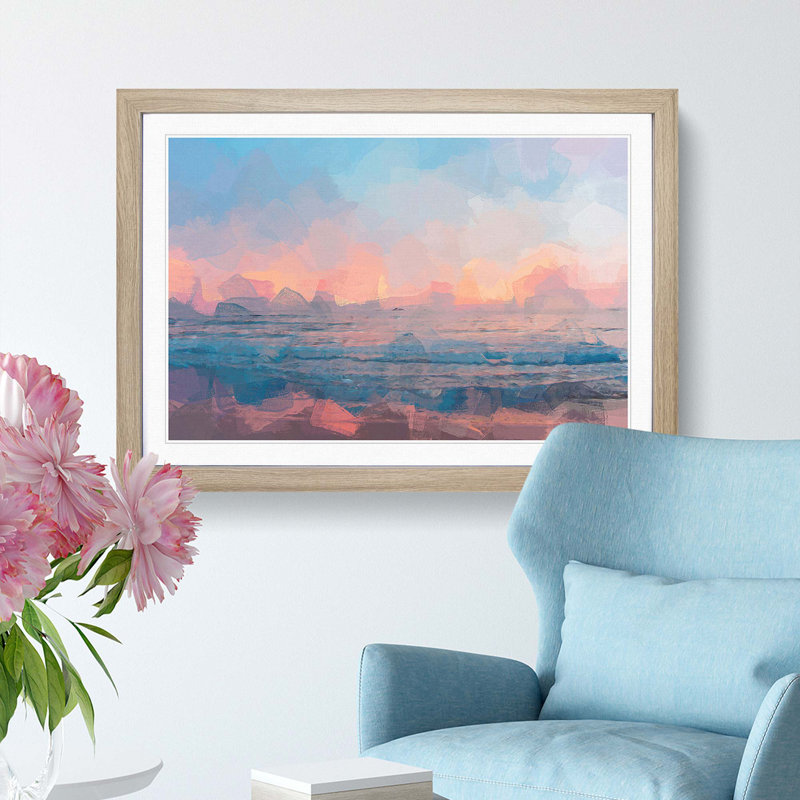 Sundown in Sri Lanka in Abstract - Picture Frame Graphic Art Print, Oak Framed, 27cm H x 36cm W x 2cm D