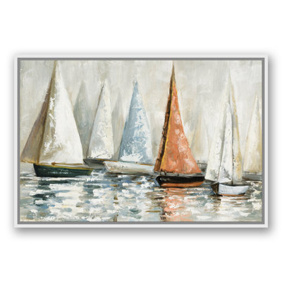 " Muted Sailboats On Water "
