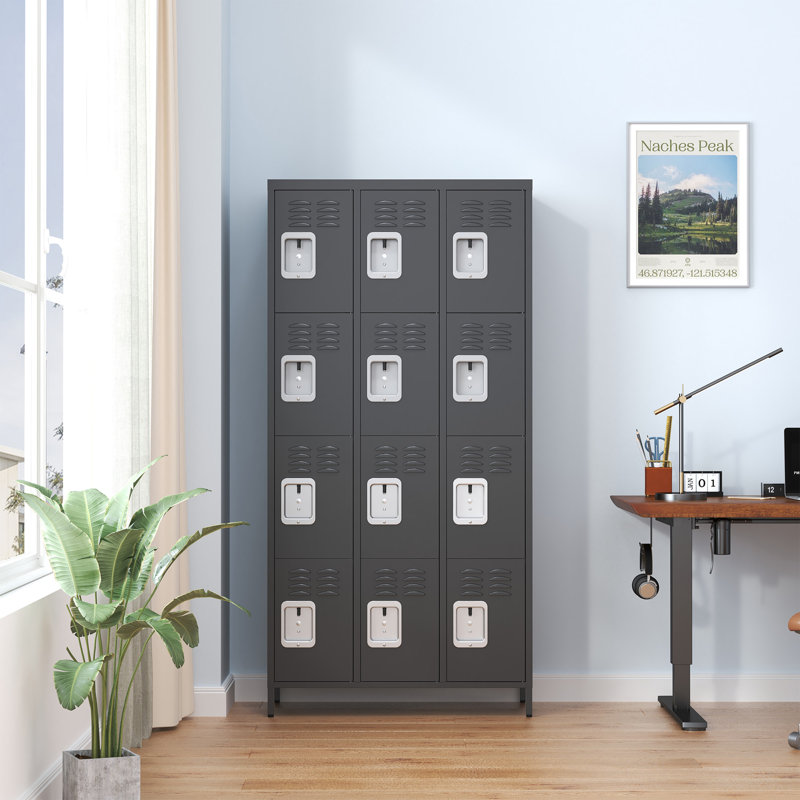 Armoire de rangement avec casier de rangement, Noir, noir, noir, noir