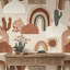 Murale bohémienne avec cactus géométrique