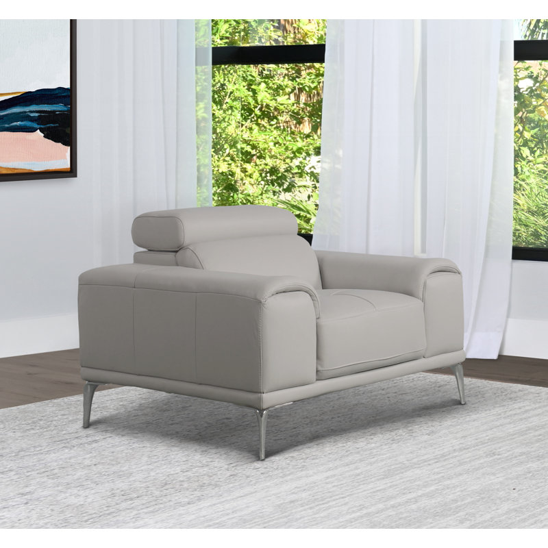 Fauteuil Tourad, Grey Leather Match