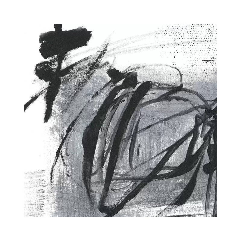 « Scribble script II » par Ethan Harper, reproduction d’art, Toile tendue, H 12 po x l 12 po x P 0,75 po, Pas de tapis