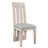 Set of Two Gray and Natural Fabric And Wood Slat Back Dining Side Chairs