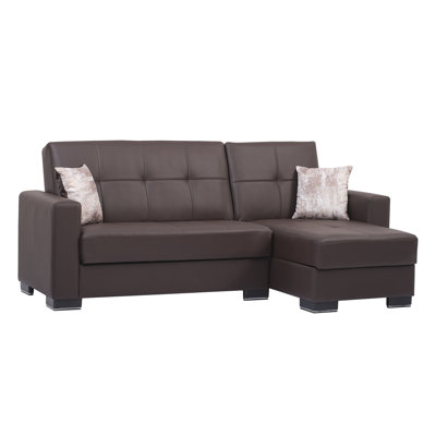 Legacy Reversible L-Shaped Sleeper Sofa & Chaise Sectional w/ Storage Seats for Living Room