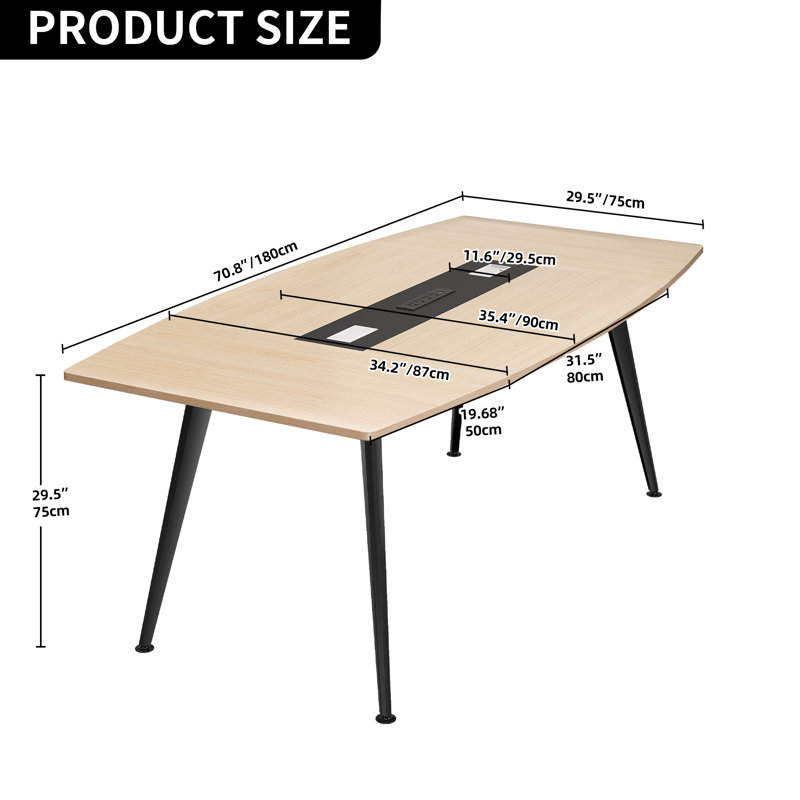 Ellswerth 70.8'' Boat Shaped Conference Table