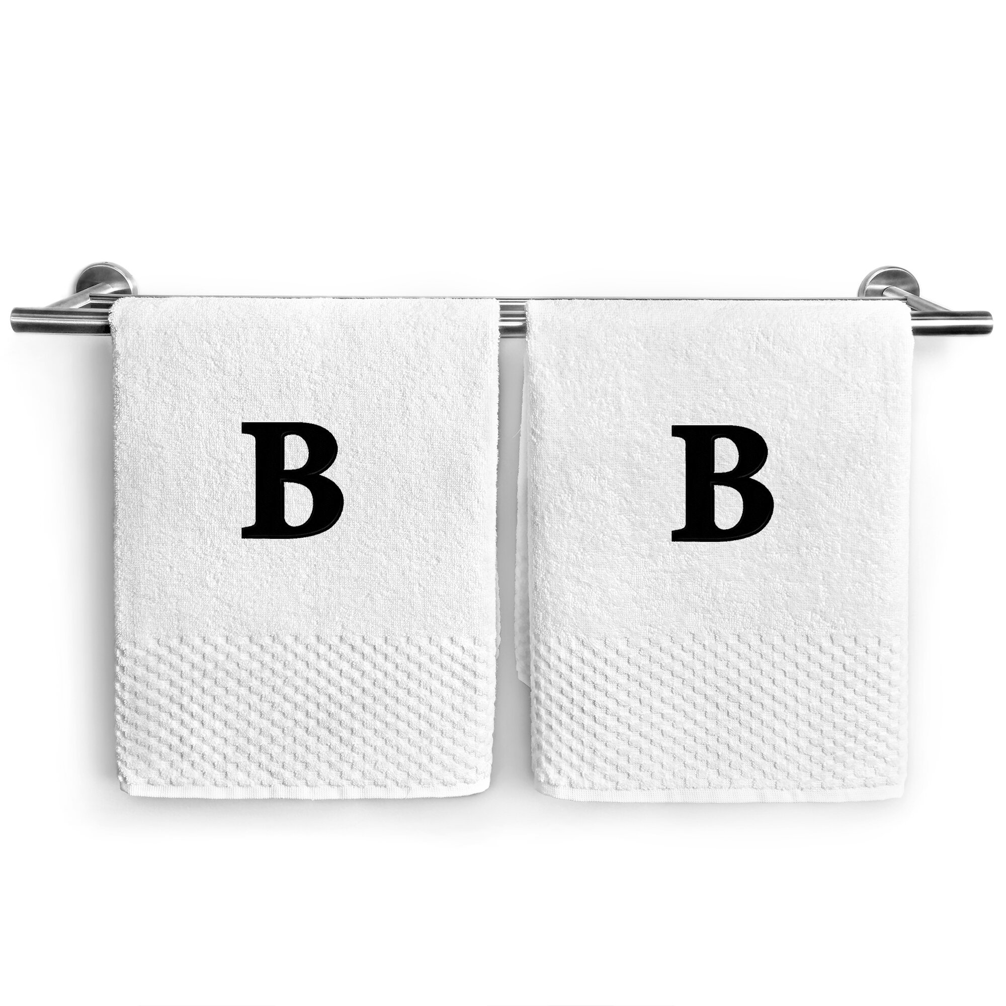 Walsenburg Turkish Cotton Hand Towel (Set of 2) Lark Manor Color: Teal, Letter: S