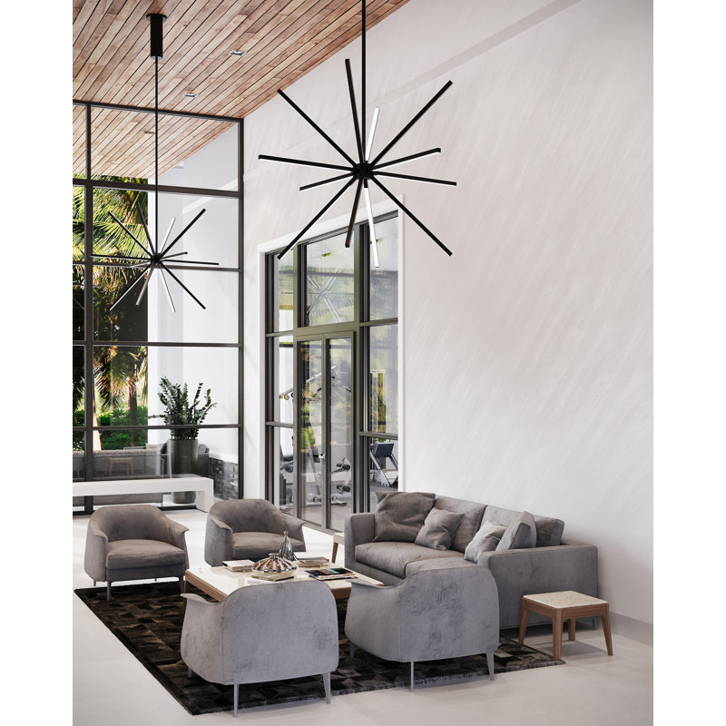 Sirius 13 - Light LED Chandelier, Black, 15.75" H x 20" W x 20" D