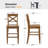 Solid Wood X-Back Counter Height Bar Stool-95448277-95448282