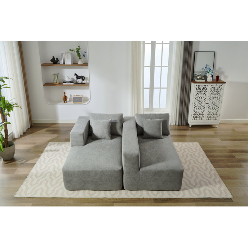 Canapé modulaire Homey Relaxation, Gris chenille