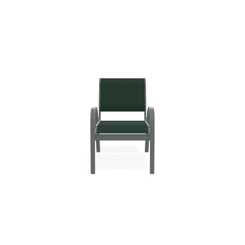 Aruba 1 Outdoor Dining Armchair, Forest Forest Green 22D Sunbrella®, Textured Graphite