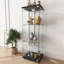 Vitrine 1316,5 moderne en verre trempé noir de 47,01 po de hauteur avec installation rapide et éclairage personnalisable, idéale pour la chambre à coucher-1805177316