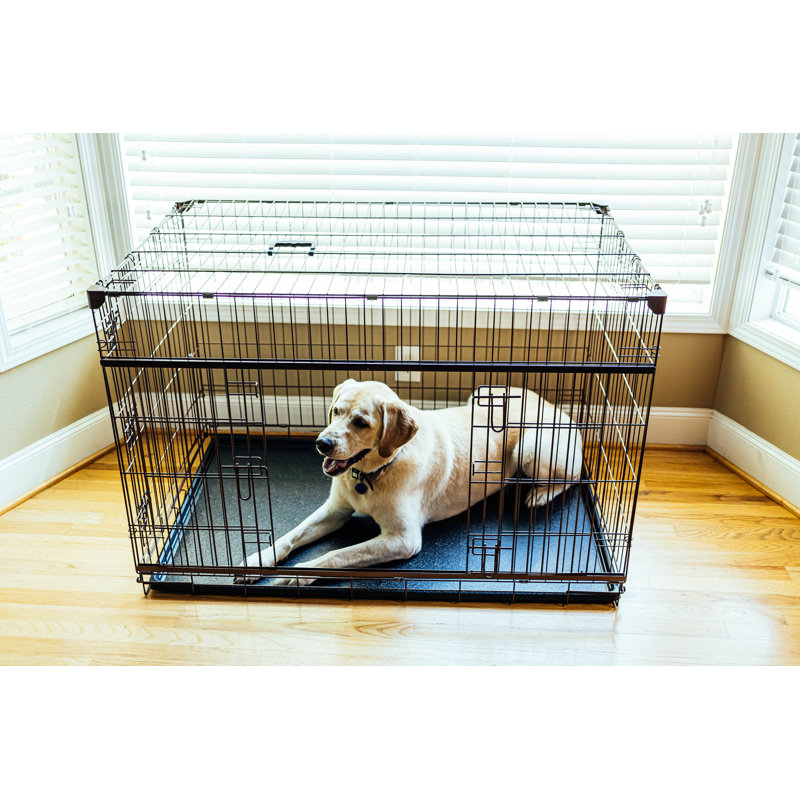 Extra Large Bronze Metal Dog Crate with Sliding Door
