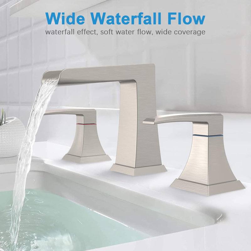 Robinet de salle de bain Waterfall, Nickel brossé