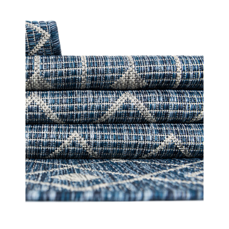 Innsbrook Southwestern Power Loom Teal Indoor/Outdoor Area Rug, Rectangle 5'3" x 8'
