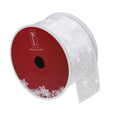 Ruban de Noël artisanal câblé flocon de neige 2,5 po x 16 verges