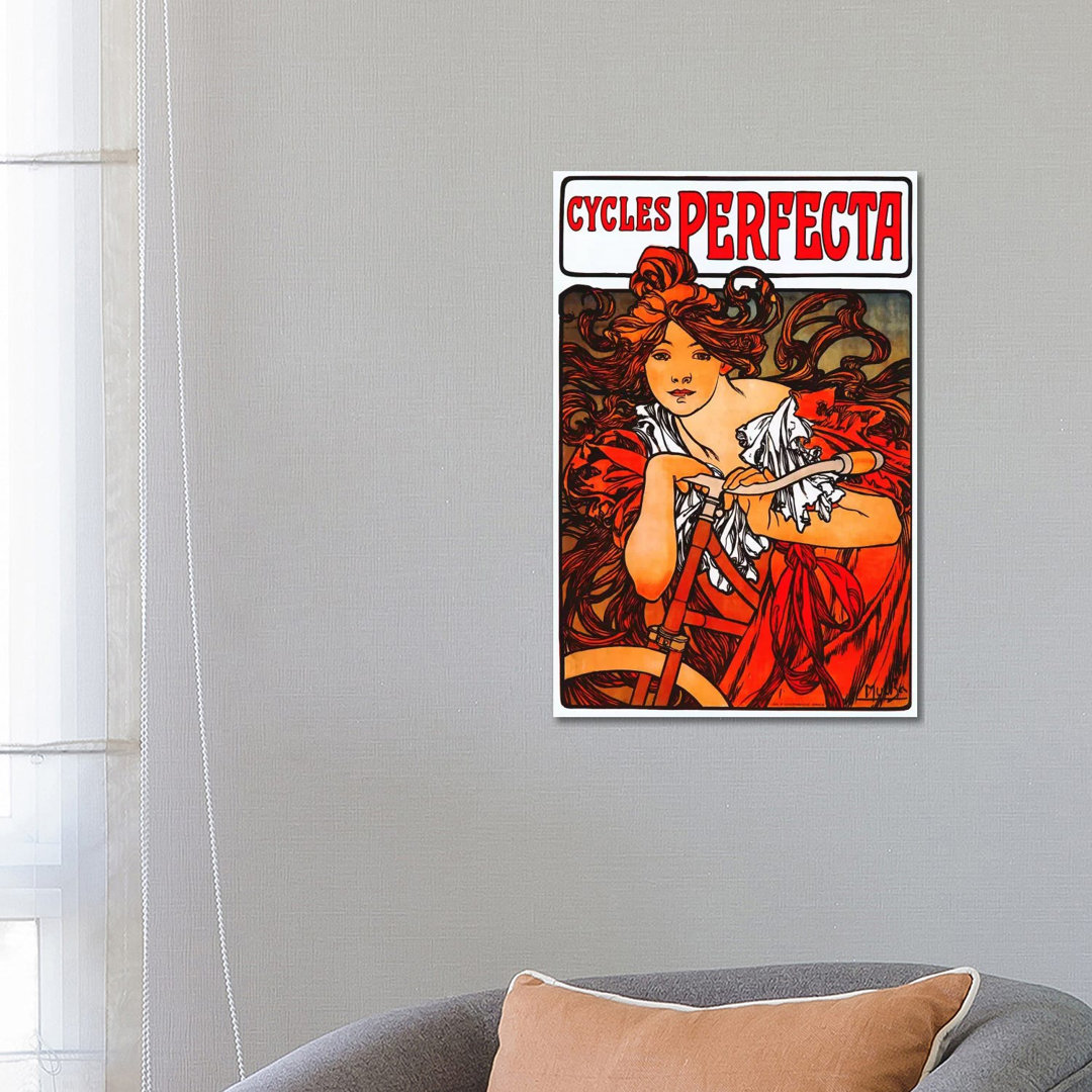 Cycles Perfecta by Alphonse Mucha - Wrapped Canvas Print