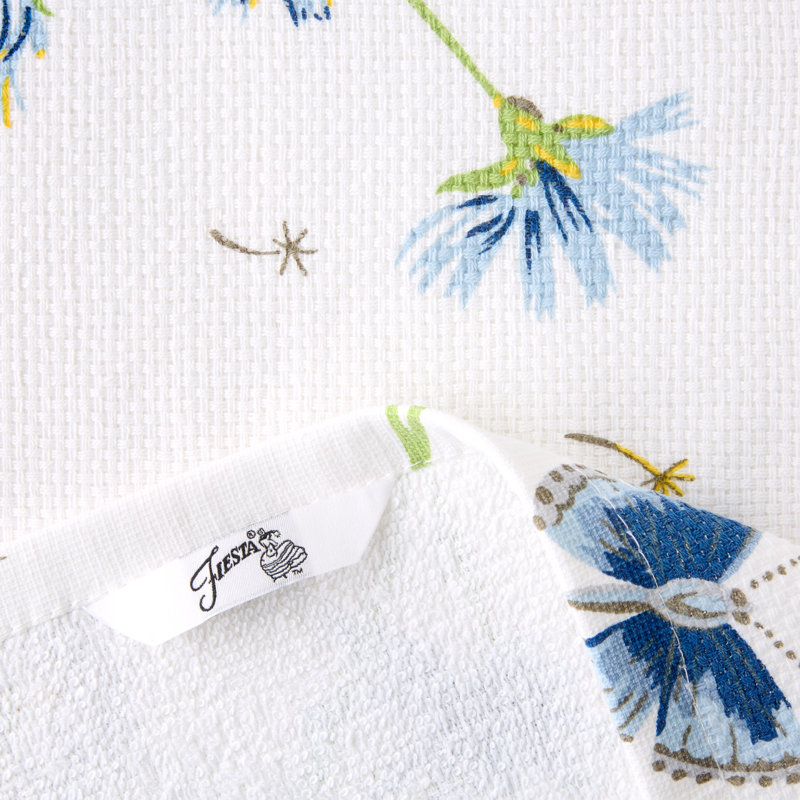 FIESTA Breezy Floral Kitchen Towel 2-Pack Set, Twilight Blue, 16"x28"