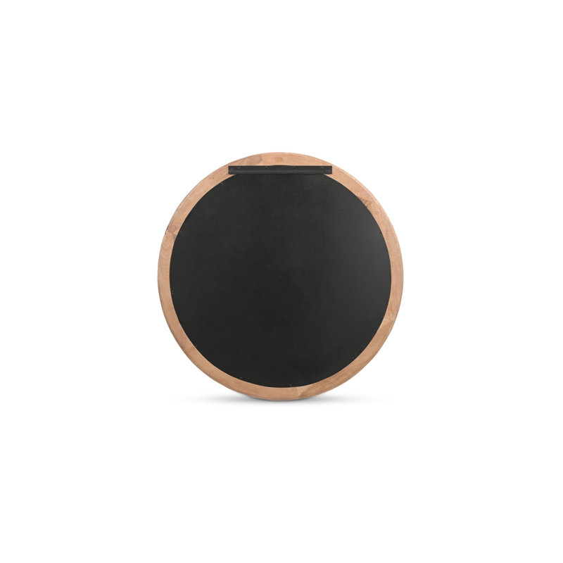 Delphine Round Solid Wood Wall Mirror, Large