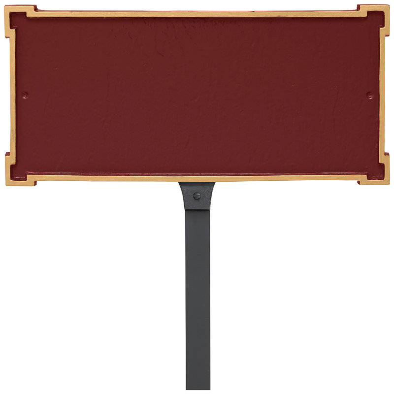 Plaque d'adresse sur 2 lignes pour pelouse, Sable / doré, Oui