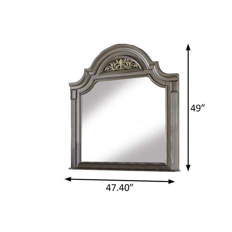Miroir traditionnel l 47,4 po, gris, Gris