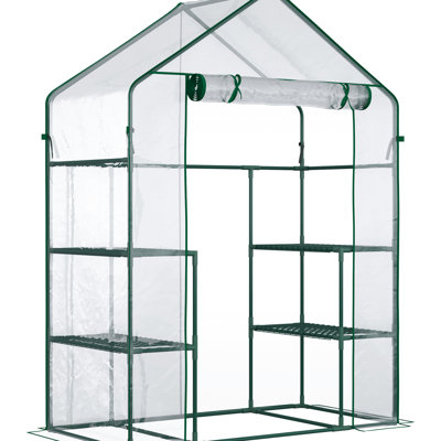 Serre de 5 pi x 2,5 pi 6,5 pi, portative, 3 tablettes à niveaux, housse en plastique transparent, ensemble de jardin portatif Invigorate, 6,5 pi, Enrich expérience