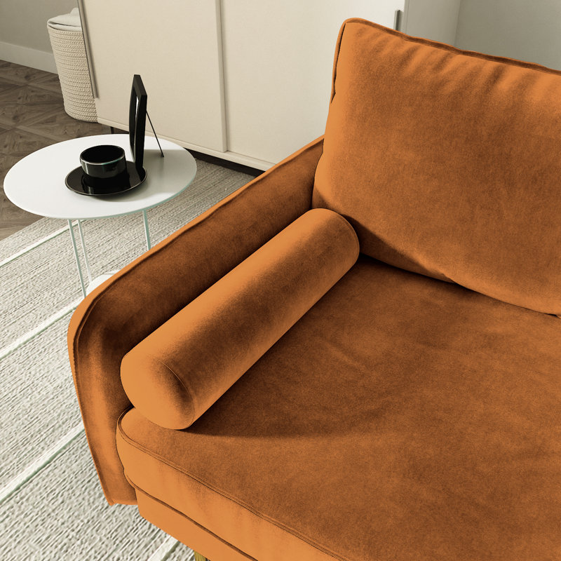 Bombalier 57.9'' Velvet Loveseat, Ginger