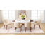 Chaise d'appoint rembourrée en bois massif avec accoudoirs-421144649