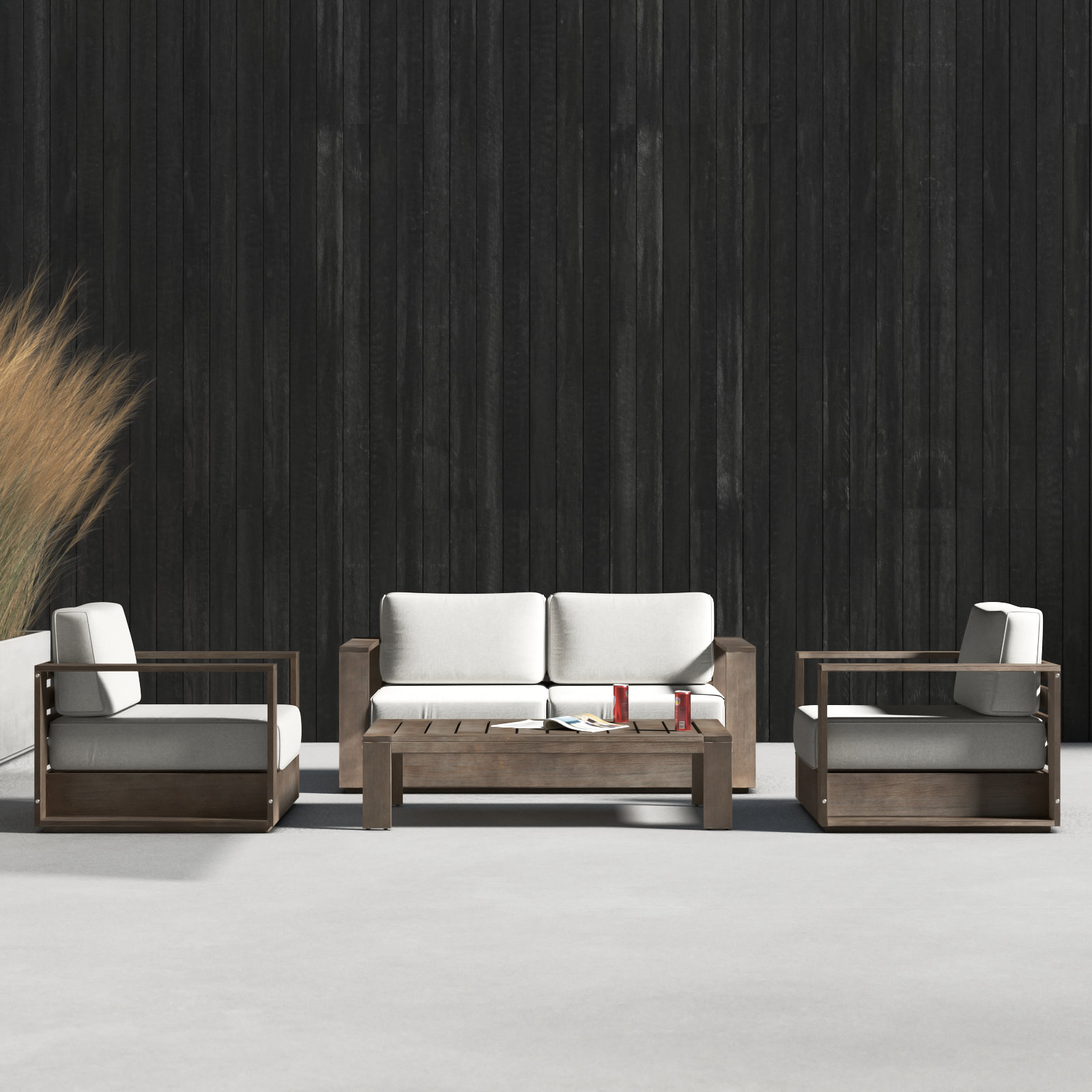 Harbor Eucalyptus 4 - Person Patio Conversation Set with Cushions