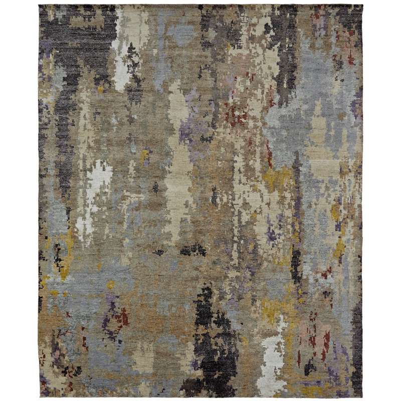 Tapis noué à la main Jaiden Dusk Horizon, Rectangulaire 3 pi x 5 pi