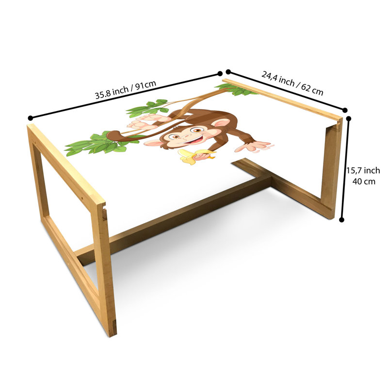 Iretha Trestle Coffee Table, 40cm H x 91cm W x 62cm D
