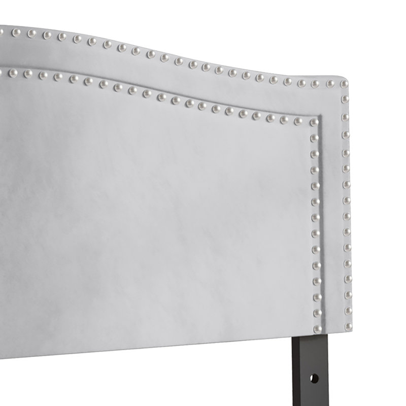 Tête de lit tapissier Duyne, Gris argenté, Grand