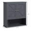 Armoire murale de salle de bain murale grise avec tablette ouverte et tablettes réglables pour un rangement gris efficace, Style Space Essentials