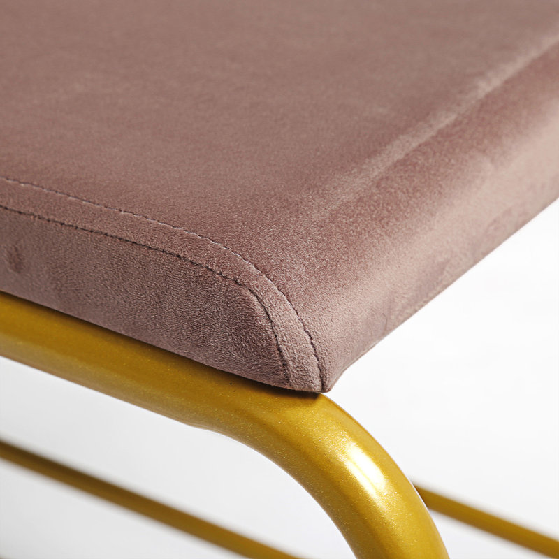 Banc en métal Shlok, Rose