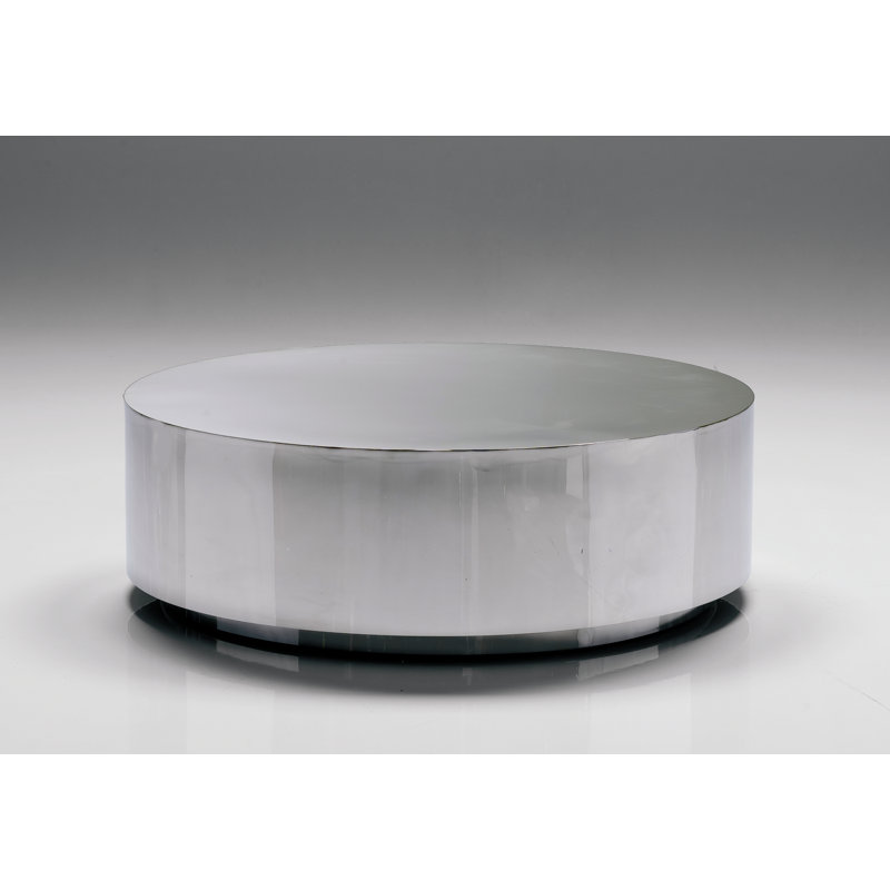 Sphere Collection Round Gold Stainless Steel Coffee Table