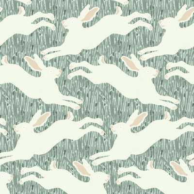 Hopping Hares - Wallpaper