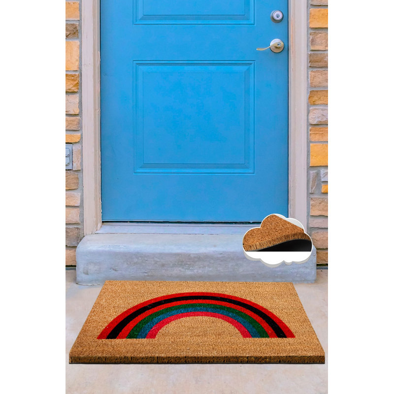 Paillasson 100% coco fait à la main, dessous antidérapant, 15,7 po x 23,6 po | Lavable à la machine à 86 ° F, durable et écologique, parfait pour les vestibules, design élégant pour la maison et le bureau