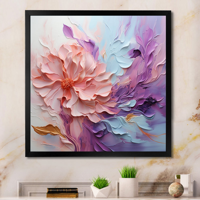 Paysage de rêve tourbillonnant sur toile, Cadre simple noir, H 36 po x l 36 po x P 1,5 po