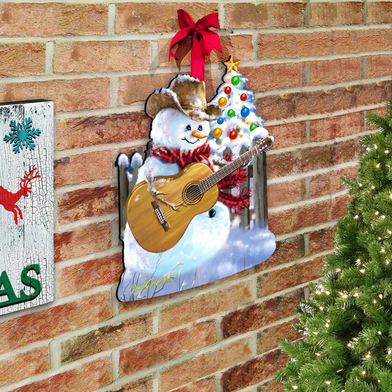 Crochet pour porte et mur bonhomme de neige à bascule guitare