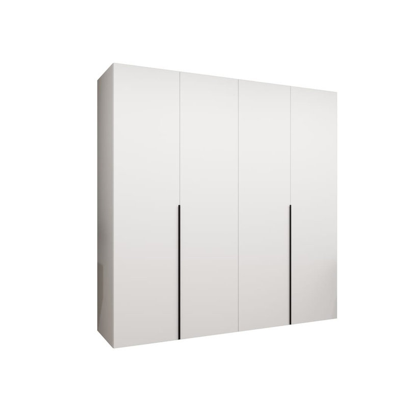 Blina 4 Door Manufactured Wood Wardrobe, White