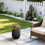 Pot à fleurs rond haut moderne de 12 po avec passe-tringle en béton noir mat (intérieur amélioré) et trou de drainage-128757781-128757785