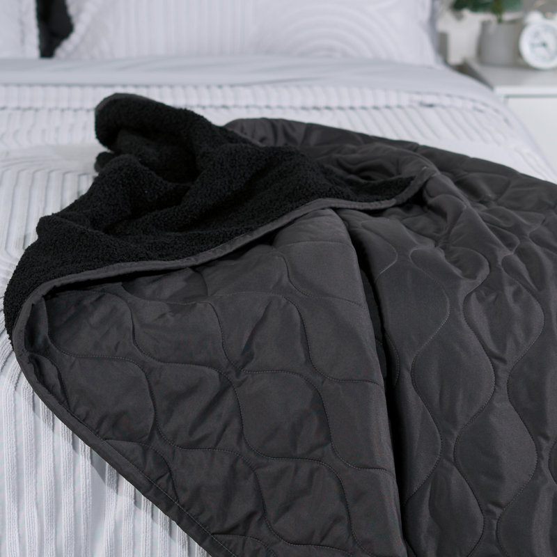 Jeté BEDGEAR Sherpa Performance® gris anthracite réversible, Gris anthracite