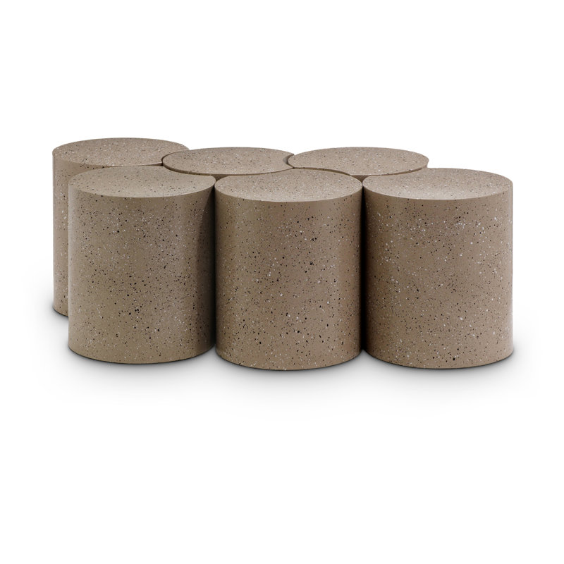 Ensemble de 6 tables de groupage Hylie Drum, Taupe