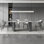 Modern Gray Microlite Rectangular Dining Table Sets