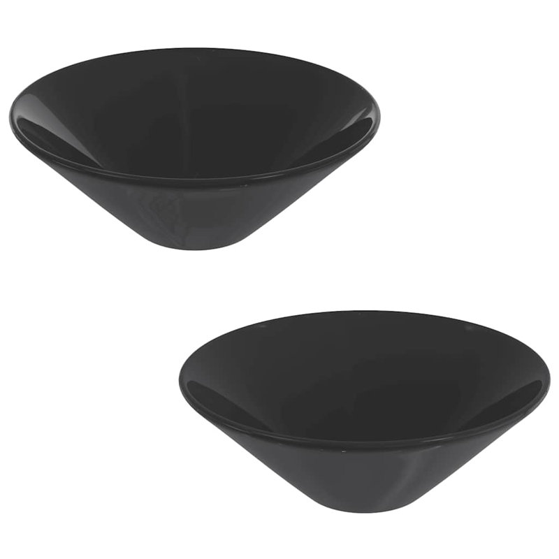 vidaXL Wash Basins Ceramic, Black