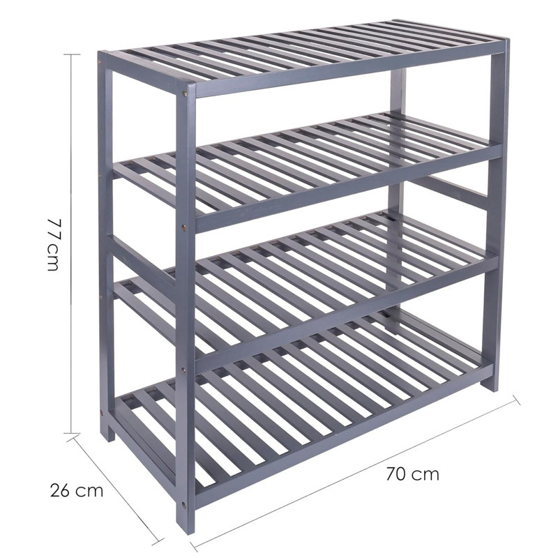 12 Pair Shoe Rack, Grey
