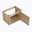Meuble-lavabo mural de 68 pouces avec lavabo en céramique blanche et tablettes de rangement, portes à fermeture en douceur, fabrication en contreplaqué